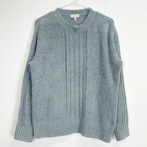 Lucky Brand Sweater Womens Size Medium Blue Knit Crewneck